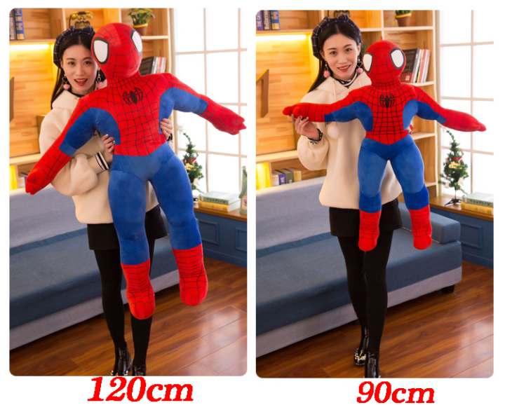 40-120cm-marvel-spider-man-cartoon-stuffed-doll-ottoman-plush-toy-child-boy-cloth-doll-pillow-girl-kid-gift-decoration