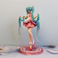 โมเดลฟิกเกอร์ Hatsune Miku เชอร์รี่สีชมพูอาร์เคดขนาด20ซม. โมเดลตุ๊กตาผู้หญิงตุ๊กตาแต่งลายแอคชั่น