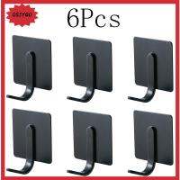 OSJYGO 6Pcs ทนทานสำหรับงานหนัก ตะขอผ้าเช็ดตัวอาบน้ำ กาวในตัว เหล็กไร้สนิม ตะขอติดผนัง ใช้งานได้จริง ง่ายต่อการติดตั้ง ไม้แขวนผนัง ประตูห้องน้ำประตู