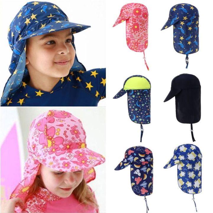 หมวกปีกกว้างแบบถังสำหรับเด็กหมวกบังแดดกันแดดสำหรับเด็กผู้หญิงเด็กผู้ชายและหมวกกันยูวีแบบปรับได้