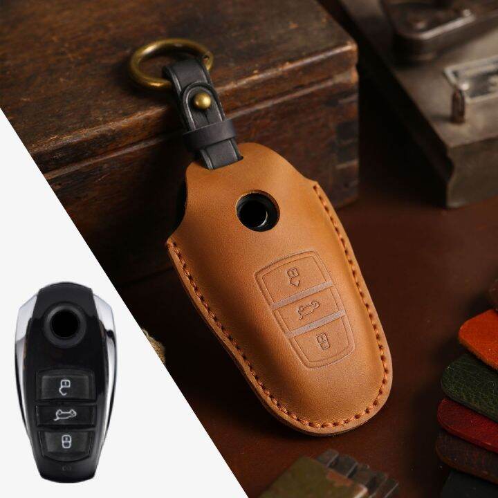 car-accessories-luxury-leather-key-case-cover-fob-protector-for-volkswagen-vw-touareg-2018-keychain-holder-keyring-shell-bag