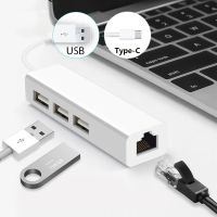 ฮับ USB ความเร็วสูง Type C เป็นอะแดปเตอร์อีเธอร์เน็ต3ฮับ USB พอร์ต2.0 RJ45การ์ดเครือข่ายแลน USB เป็นอะแดปเตอร์อีเธอร์เน็ตอะแดปเตอร์สำหรับ Mac IOS Android PC USB 2.0ฮับ