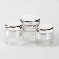 20g/30g/50g Empty Small Sample Bottle Glass Cosmetic Sub-packaging Portable Cream Lotion Pots Sealed Transparent Makeup Jar