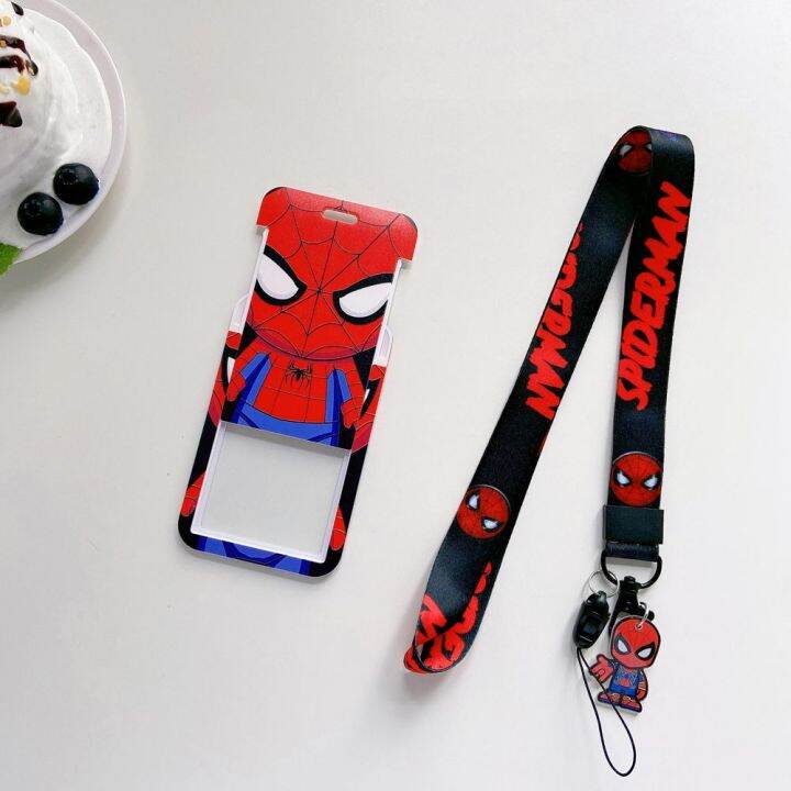 pingchuishop-สาวๆมิกกี้เครดิตไอดีการ์ดฮีโร่แบบพกพามีสายคล้องบัตรธนบัตรที่ใส่บัตรการ์ตูนเคสบัตร-sampul-kartu-รถบัส