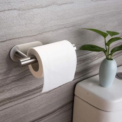 Household Toilet Roll Holder Self Adhesive Toilet Paper Holder For Bathroom Stick On Wall Stainless Steel Toilet Paper Racks Bathroom Counter Storage