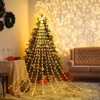 Outdoor Star String Light 9X2M 8 Modes Waterfall Christmas Tree Light Window Curtain Light For Home Garden Patio Wall Decor