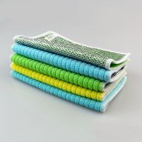 ∋❆ 3pcs Kitchen Bamboo Fiber Dish Cloth Super Absorbent Cleaning Dish Towel Anti-grease Kitchen Dishcloth Household Cleaning Cloth