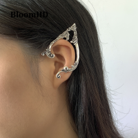 BloomHD Punk Fairy Ear Cuff ต่างหู Dark Elf Ear Clip ไม่มีต่างหูเจาะสำหรับผู้หญิงสีเงิน Goth ตุ้มหูฮาโลวีนเครื่องประดับงานปาร์ตี้ | ต่างหูแบบหนีบ