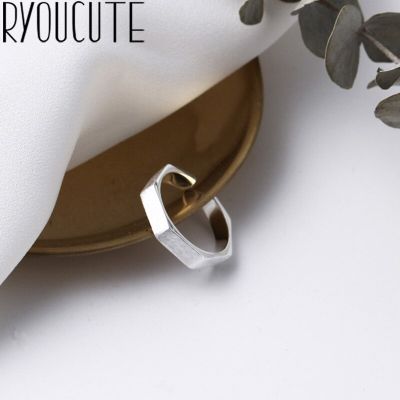 Bijoux ผู้หญิงใหม่แหวนหกเหลี่ยมสำหรับผู้หญิงวินเทจขนาดใหญ่ปรับขนาดแหวนเครื่องประดับหรูหรา