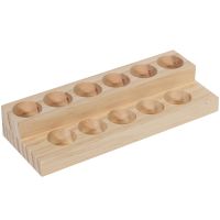 11 Holes Wooden Essential Oil Tray Handmade Natural Wood Display Rack Demonstration Station For 5-15Ml Bottles