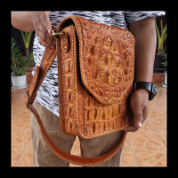 Real Crocodile Leather Shoulder Bag for You งานโหนก และกระดูกหลังชัดเจน