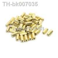 ✐  50 Pcs M3 x 10mm Female Thread Brass Pillar Hexagon Nut Standoff Spacer