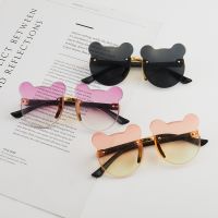 Summer Girl Boys Cute Kids Rimless Sunglasses 2022 Animal Cartoon Bear Children Baby Outdoor Sun Glasses Lunette Soleil Enfant Cycling Sunglasses