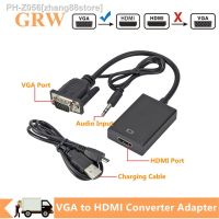 Grwibeou VGA to HDMI-compatible Converter Cable with Audio Output 1080P Full HD VGA to HDMI Adapter for PC Laptop HDTV Projector