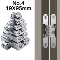 ◑✑ 2PCS 19x95mm Stainless Steel Zinc Alloy Hidden Hinges Invisible Concealed Folding Door Hinge For Furniture Cross Hinges FK1061