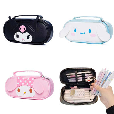 Sanrio Kuromi Cinnamon Cartoon Cute Pencil case Student Stationery Storage Makeup Bag Large Capacity Stationery Box