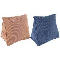 2 Pcs Cushion Wedge Pillow Back Cushion Lumbar Pad Bed Office Chair Rest Pillow Back Support Pillow, Blue &amp; Coffee