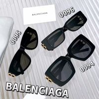 【Authentic】BALENCIAGAˉBlack Frame Sunglasses Big BB0094 95 96ins Men and Women Square Cat Eye Retro Sunglasses