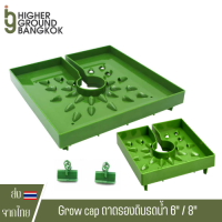 Grow cap ถาดรองดินรดน้ำ ทำให้รดได้ซึมทั่วหน้าดิน ได้ทั้งดินและ Hydroponics Rockwools ขนาด 6 นิ้ว Grow Garden Flora Flex