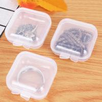 Transparent plastic small square box jewelry box earplug box mini box storage fish storage jewelry hook box Z4Y0