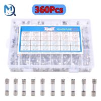 360pcs Fast Blow Glass Tube Fuses Car Glass Tube Fuses Assorted Kit with Box fusiveis 0.25A 20A Household Fuses