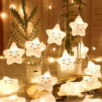 ZZOOI LED Star Light String Moon Lamp Cloud Garland Curtain Garden Holiday Bedroom Christmas Outdoor Wedding Fairy Party Decorations