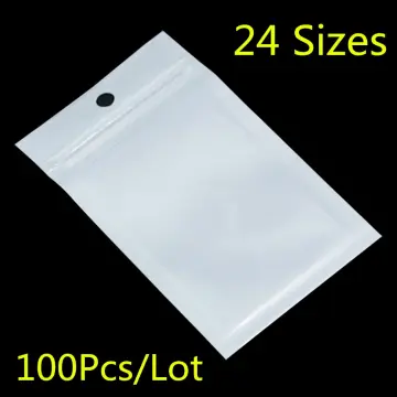100pcs Small Clear Vacuum Bags Plastic Baggies Baggy Grip Self