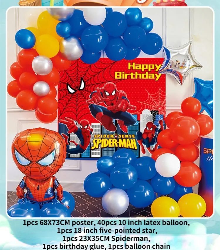 Spiderman Birthday Party Backdrop Personalized Birthday | Spider Gwen  Spiderman Happy Birthday Party Supplies Decoration Set For Kids Unisex |  