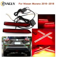 กันชนหลังตกแต่งโคมไฟสะท้อนแสง LED ไฟเบรกสำหรับ Nissan Murano 2016-2018