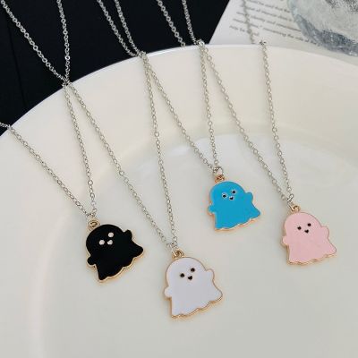 Multicolor Ghost Pendant Necklace for Women Girl Men Best Friend Lovely Ghost Pendant Couple Necklaces Fashion Jewelry 2023 New