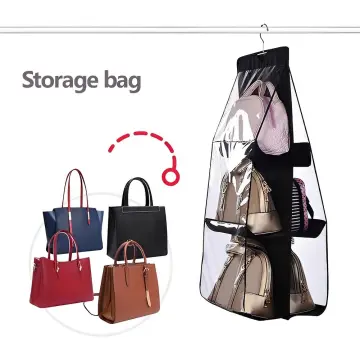 Hanging Purse Organizer Handbag Organizer 6 Easy Access Pockets Hanging Purse  Handbag Organizer Hanging Closet Storage Bag