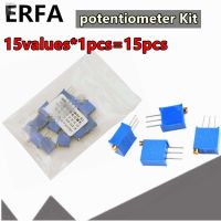 15values*1pcs=15pcs 3296W adjustable potentiometer Kit contains 3296 50R 100R 200R 500R 1K 2K 5K 10K 20K 50K 100K 200K 1M 2M ohm