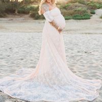 Elegant Lace Maternity Dress Photography Photo Session Props Dresses for Pregnant Women Clothes Pregnancy Dress for Photo Shoot