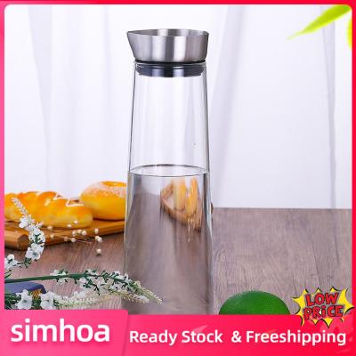 Simhoa เหยือกน้ำร้อนเย็นกระบอกน้ำแก้วสำหรับชาผลไม้น้ำน้ำร้อนเย็น