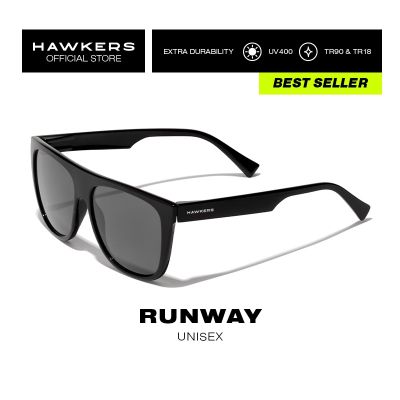 ~ HAWKERS Black RUNWAY Sunglasses for Men and Women, unisex. UV400 Protection. Official product designed in Spain 110040