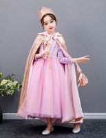 ? Popular Clothing Theme Store~ New Year Princess Elsa Dress New Kindergarten Fairy Tale Stage Performance Girls Cloak Christmas