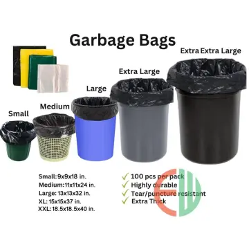 Buy Medium Size Garbage Bags Online, Black Trash Bag