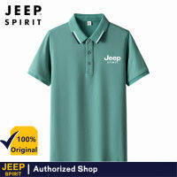 JEEP SPIRIT เสื้อชั้นในของผู้ชายเสื้อโปโลอเนกประสงค์คอปกเสื้อสีทึบยอดนิยมแนวธุรกิจชุดลำลองแบบครึ่งแขนอินเทรนด์