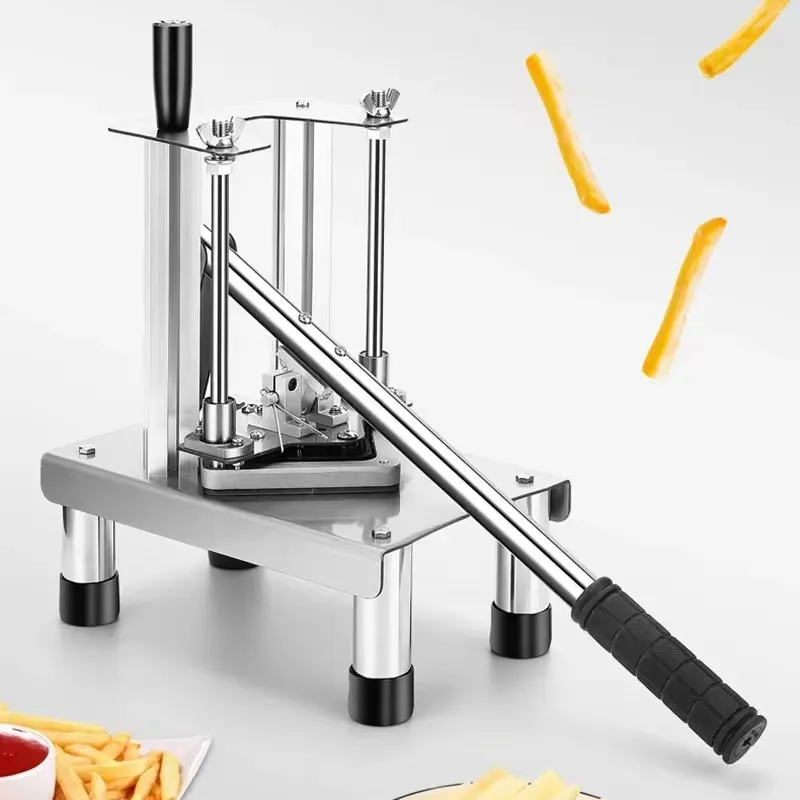 COVOZAMA Commercial Grade French Fry Cutter Fruit Vegetable Potato Slicer, Quick Cut Effect Stainless Steel Potato Cutter,Chopper Vegetable Fruit Dicer  with 1/2