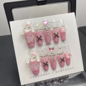Anime Sanrio Hello Kitty Nail Charms Kawaii Cartoon Kuromi Nail Jewelry  Rhinestone Gems for Manicure Decration Accessories Gift