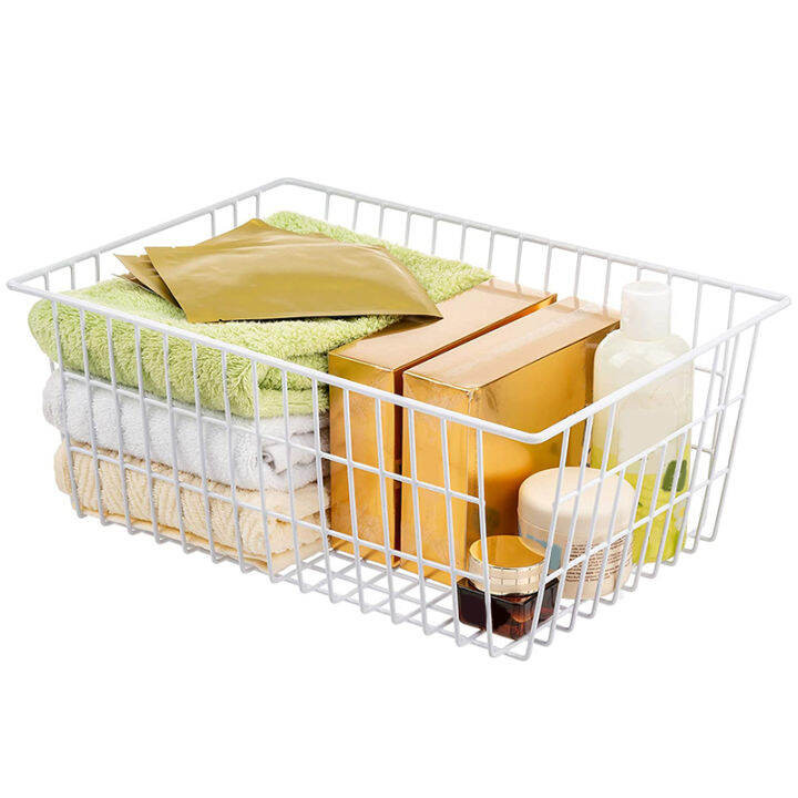 2-pack-wire-storage-baskets-farmhouse-metal-wire-basket-freezer-storage-organizer-bins-with-handles