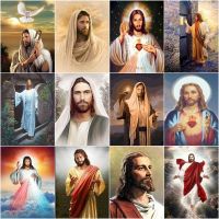 CHENISTORY Full Drill Square Round Diamond Embroidery Painting Jesus Rhinestone Kit Mosaic Religious Needlework Home Decoration