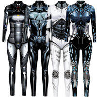 หุ่นยนต์พังก์ J Umpsuit Catsuit เซ็กซี่ผู้หญิงเครื่องแต่งกายคอสเพลย์ Cyberpunk Z Entai ฮาโลวีนบอดี้สูท