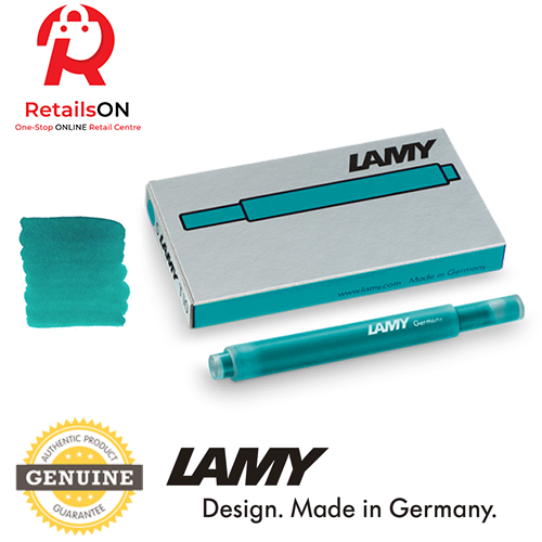 Lamy Fountain Pen Turmaline Ink Cartridge Refill T10 Pack of 5 