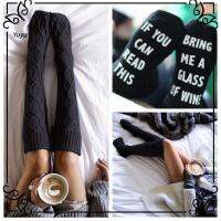 YUYU Fashion Knit Over Knee "IF YOU CAN READ THIS" Long Boot Floor Socks Thigh High Stocking