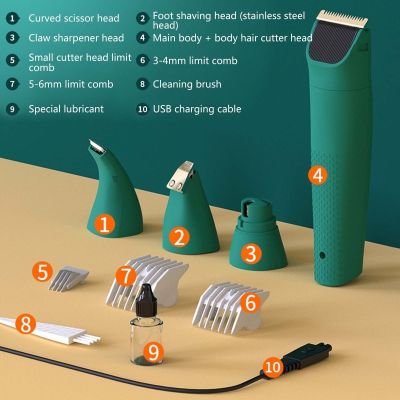 S43ปัตตาเลี่ยนขนสุนัข4 In 1อุปกรณ์เล็มเล็บที่ได้รับการดูแลสัตว์เลี้ยงที่เงียบอุปกรณ์อุ้งเท้ากำจัดขนเครื่องโกนหนวดไฟฟ้าชาร์จแบตได้จัดส่งสินค้า