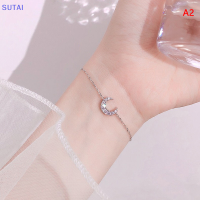 ?【Lowest price】SUTAI สร้อยข้อมือโอปอลหรูหราแฟชั่นสำหรับผู้หญิงสร้อยข้อมือลูกปัดคริสตัลรูปดาวพระจันทร์อันงดงามสำหรับเด็กผู้หญิงเครื่องประดับเครื่องประดับ