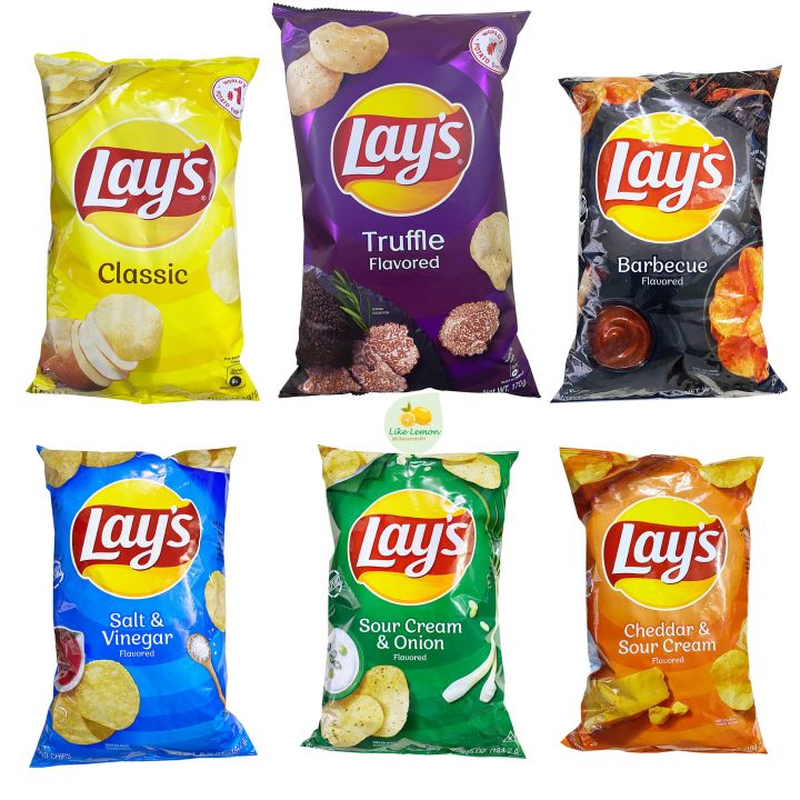 Lay's Potato Chips Truffle Sour Cream BBQ Cheddar SaltVinegar Classic 6 ...