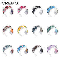 Cremo Bague Flower 12 Mm Infinition Argent แหวนสแตนเลสปรับขนาดได้เปลี่ยนได้หนัง Bague Femme ของขวัญคริสต์มาส