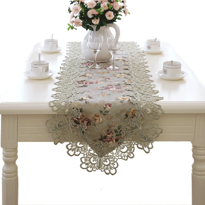 European-Style TV Cabinet Tablecloth Lace Fabric TV Cabinet Long Table Runner American Pastoral Coffee Table Table Runner Shoe Cabinet Cover Cloth